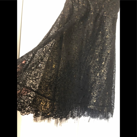 Nicole Miller 100% Silk Lace Dress 6 Prom Formal Party Chic Tulle Lace Ballgown - Picture 7 of 16